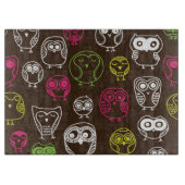 Achtergrondpatroon van kleurrijke uil snijplank (Voorkant)