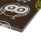 Achtergrondpatroon van kleurrijke uil snijplank (Hoek)