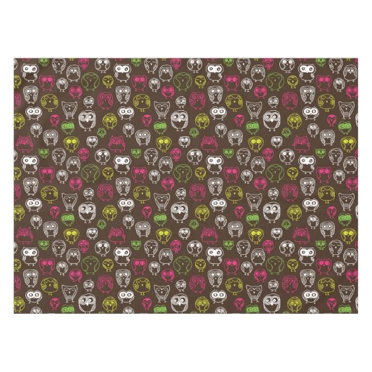 Achtergrondpatroon van kleurrijke uil tafelkleed (Voorkant (Horizontaal))