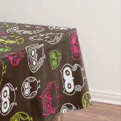 Achtergrondpatroon van kleurrijke uil tafelkleed (Voorbeeld)