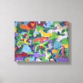 Achtergrondpatroon van wilde dieren canvas afdruk (Voorkant)