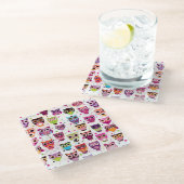 Achtergrondpatroon voor kinderen bevestigen glazen onderzetter (Schuin)