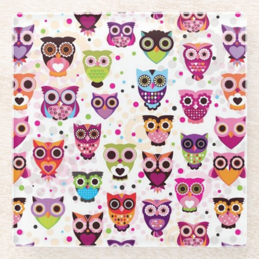 Achtergrondpatroon voor kinderen bevestigen glazen onderzetter (Voorkant)