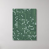 Achtergrondpatroontkunst van het groene circuit canvas afdruk (Voorkant)