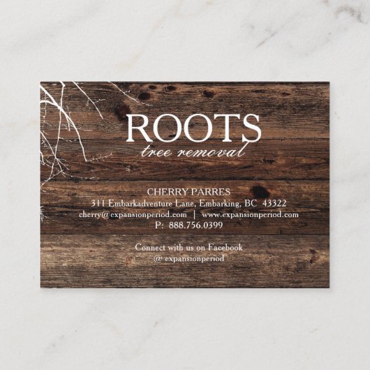 Achtergrondplaat Visitekaartje boomhout (Achterkant)