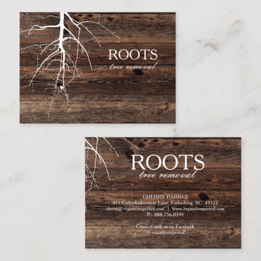 Achtergrondplaat Visitekaartje boomhout (Voorkant / Achterkant)