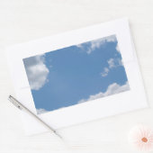 Achtergrondrechthoekige Sticker voor troebel blauw (Envelop)