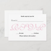 Achtergrondroze - RSVP-reactiekaart voor ontvangst RSVP Kaartje (Voorkant / Achterkant)
