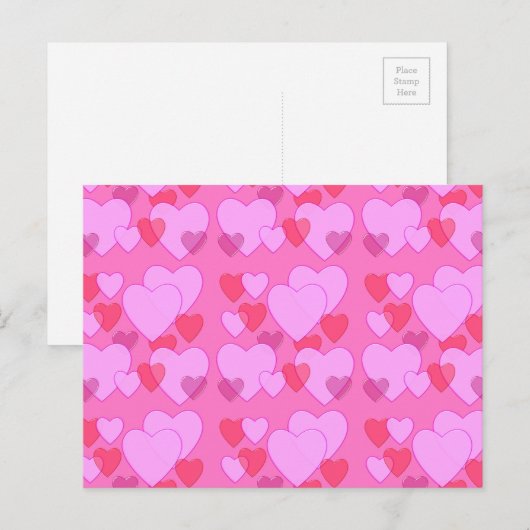 Achtergrondroze Valentijn Feestdagenkaart (Voorkant / Achterkant)
