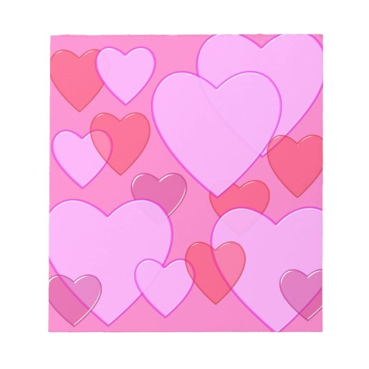 Achtergrondroze Valentijn Notitieblok (Voorkant)