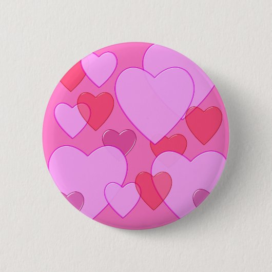 Achtergrondroze Valentijn Ronde Button 5,7 Cm (Voorkant)