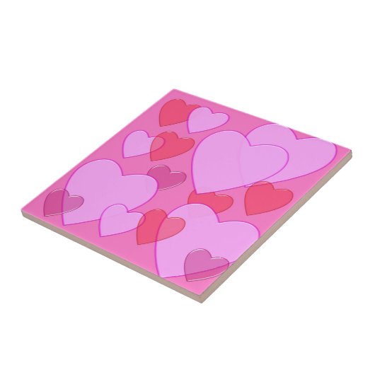 Achtergrondroze Valentijn Tegeltje (Zijkant)