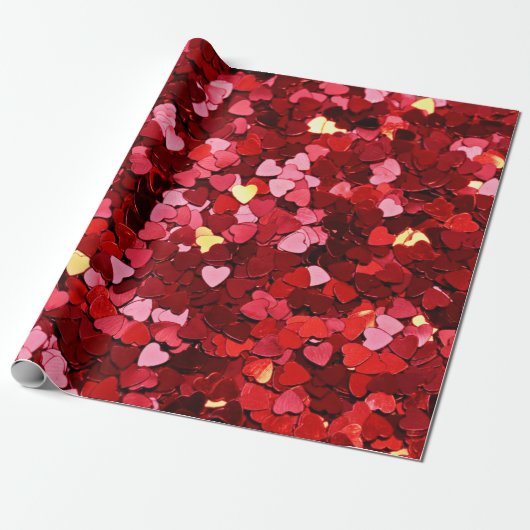 Achtergrondstructuur, hartrood cadeaupapier (Uitgerold)