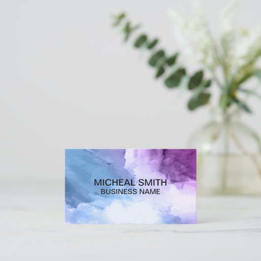 Achtergrondstructuur in waterverf visitekaartje (Staand voorkant)