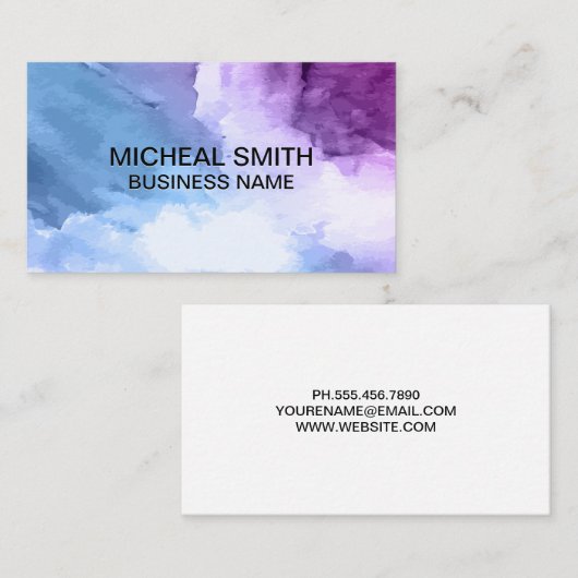 Achtergrondstructuur in waterverf visitekaartje (Voorkant / Achterkant)