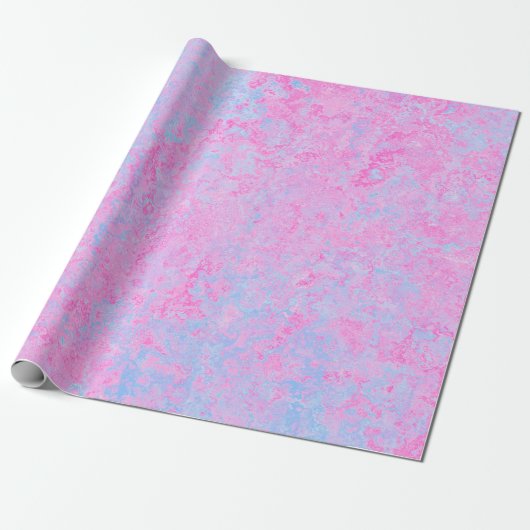 Achtergrondstructuur roze lichtblauw cadeaupapier (Uitgerold)