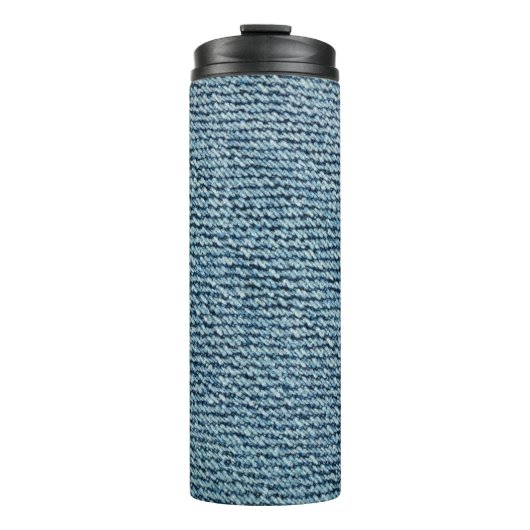 Achtergrondstructuur van de oude denimstof. abstra thermosbeker (Voorkant)