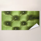 Achtergrondstructuur van donkergroene hoofdletters badhanddoek (Badhanddoek)