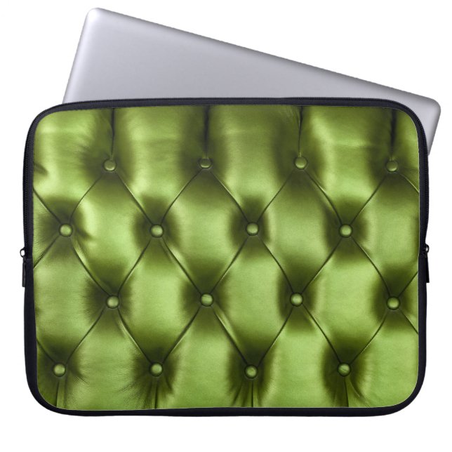 Achtergrondstructuur van donkergroene hoofdletters laptop sleeve (Voorkant)