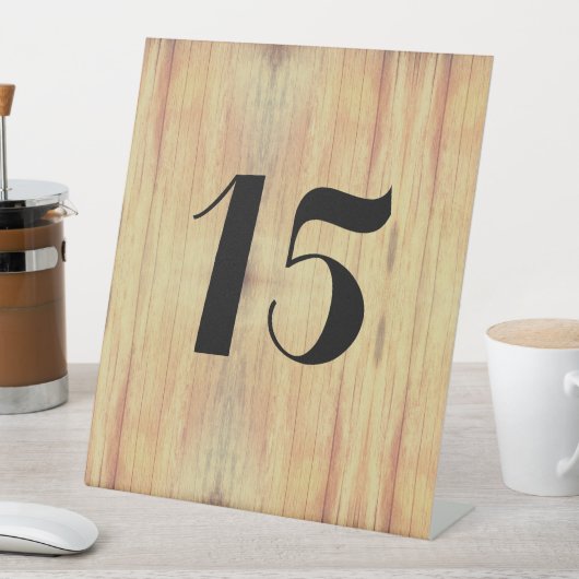 Achtergrondtabelnummer hout reclamebord met voetstuk (Insitu)