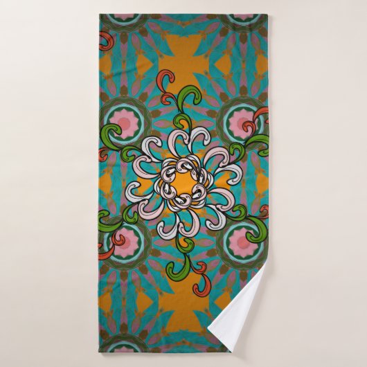 Achtergrondtextuur, behang, bloemthema in koel badhanddoek (Badhanddoek)