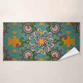 Achtergrondtextuur, behang, bloemthema in koel badhanddoek (Badhanddoek)