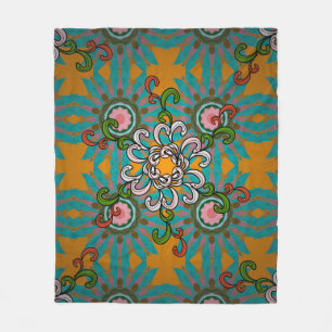 Achtergrondtextuur, behang, bloemthema in koel fleece deken