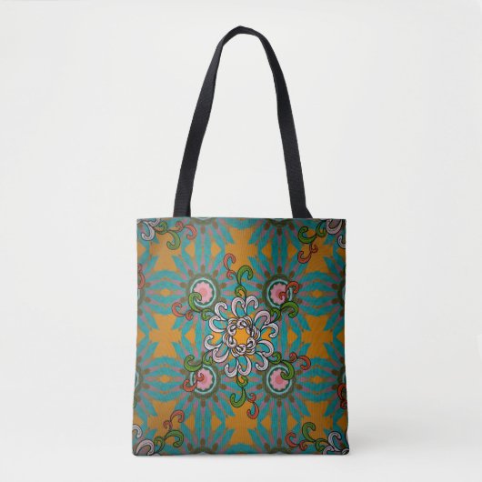 Achtergrondtextuur, behang, bloemthema in koel tote bag (Voorkant)