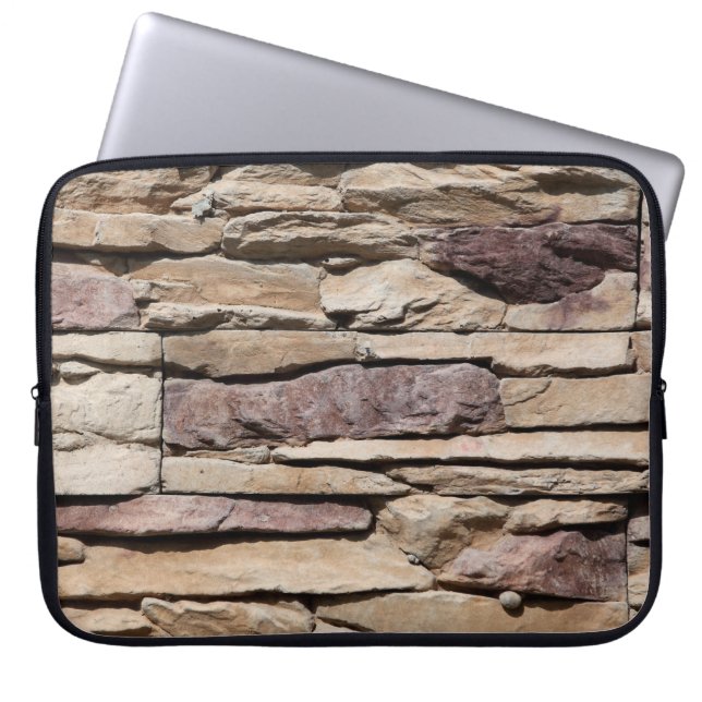  achtergrondtextuur oude steenbaksteen laptop sleeve (Voorkant)