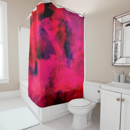 Achtergrondtextuur sjabloon rood douchegordijn (In situ)