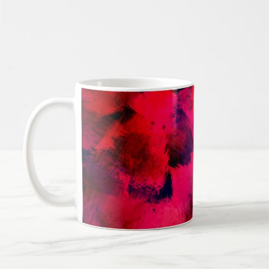 Achtergrondtextuur sjabloon rood koffiemok (Links)