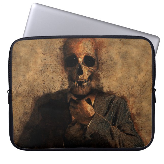 Achtergrondtextuur van de schedel van het man laptop sleeve (Voorkant)