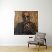 Achtergrondtextuur van de schedel van het man wandkleed (In situ)