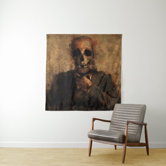 Achtergrondtextuur van de schedel van het man wandkleed (In situ)