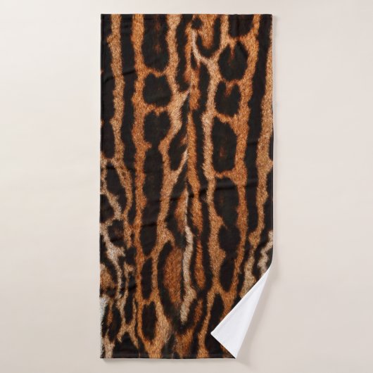achtergrondtextuur van leopard-vacht badhanddoek (Badhanddoek)