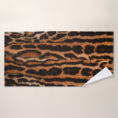 achtergrondtextuur van leopard-vacht badhanddoek (Badhanddoek)
