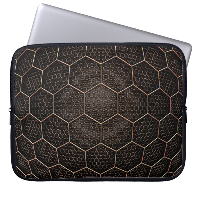 Achtergrondtextuurhexagonraster d laptop sleeve (Voorkant)