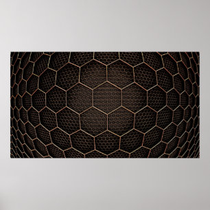 Achtergrondtextuurhexagonraster d poster