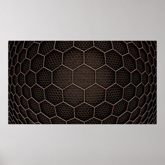 Achtergrondtextuurhexagonraster d poster (Voorkant)