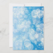 Achtergronduitnodiging Snowflake Kaart (Achterkant)