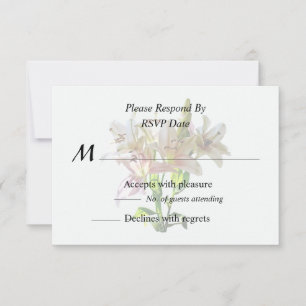Achtergrondverlichte Bleke Roze Lelies RSVP Kaartje
