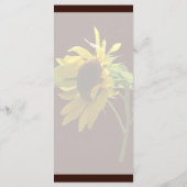 Achtergrondverlichte Zonnebloem Bruiloftsmenu Menu (Achterkant)