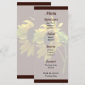 Achtergrondverlichte Zonnebloem Bruiloftsmenu Menu (Voorkant / Achterkant)
