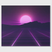 Achtergrondverlichting van 80 s met 3D-elementen Cadeaupapier (Vlak)