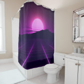 Achtergrondverlichting van 80 s met 3D-elementen Douchegordijn (In situ)