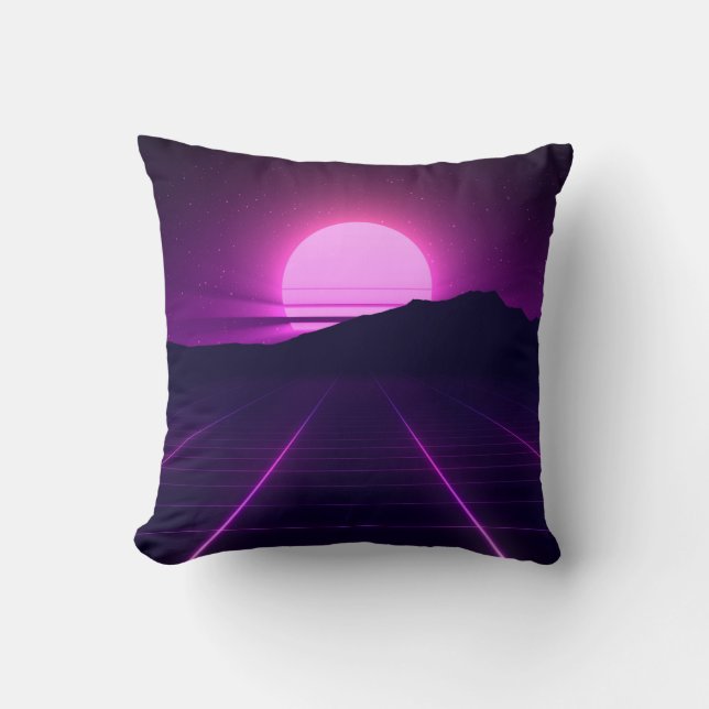 Achtergrondverlichting van 80 s met 3D-elementen Kussen (Voorkant)