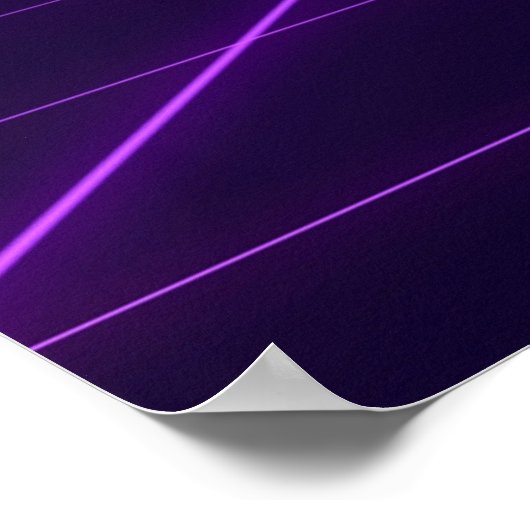 Achtergrondverlichting van 80 s met 3D-elementen Poster (Hoek)