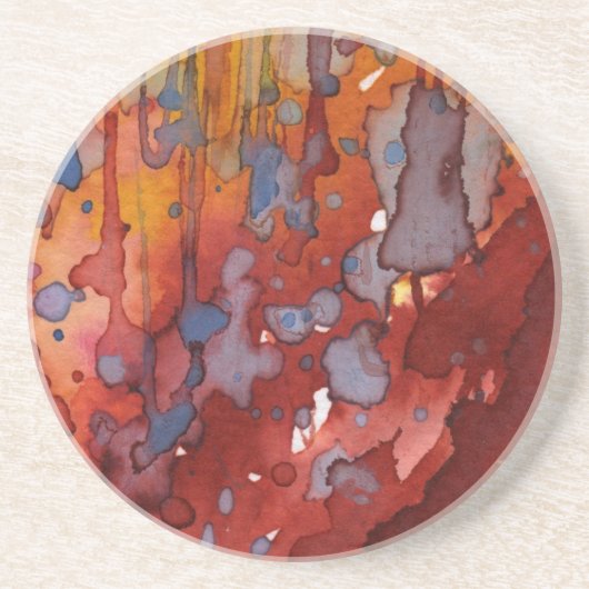 achtergrondwaterverf 7 zandsteen onderzetter (Voorkant)