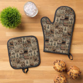 "Achterhout" Ovenwant & Pannenlap Set (Top down)