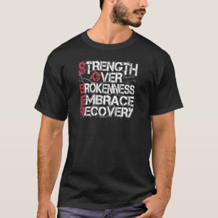ACHTERKANT AFDRUK NUCHTER Sterkte Boven Gebrokenhe T-shirt